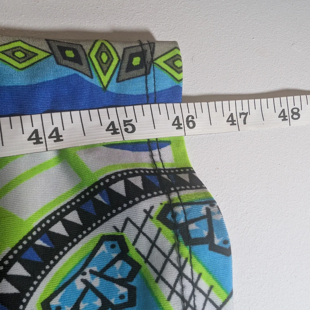 Bobbie Brooks Size M Palazzo Wide Leg Pants in Blue and Green Pattern - Picture 6 of 7